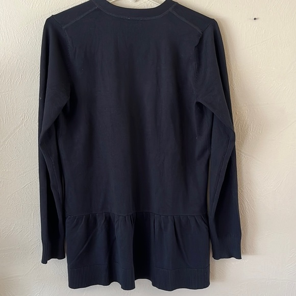 Cupio Black Open Cardigan ribbed sleeves and bottom ruffled back edge Size S/P - Picture 3 of 9